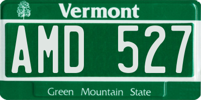 VT license plate AMD527