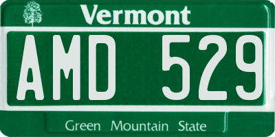 VT license plate AMD529