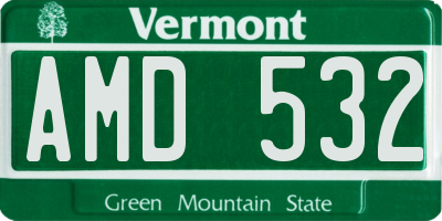 VT license plate AMD532
