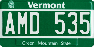 VT license plate AMD535