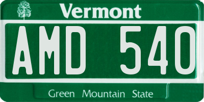VT license plate AMD540