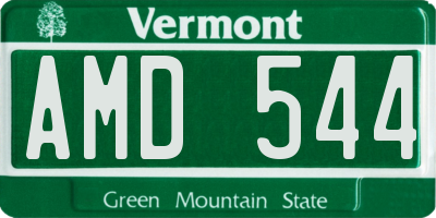 VT license plate AMD544