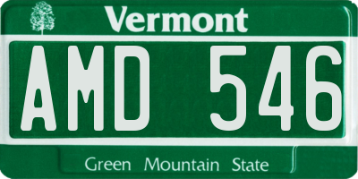 VT license plate AMD546