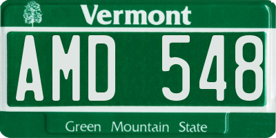VT license plate AMD548