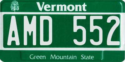 VT license plate AMD552