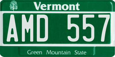 VT license plate AMD557