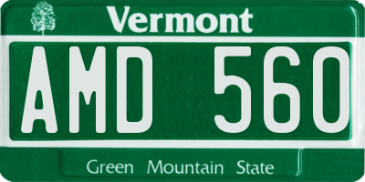 VT license plate AMD560