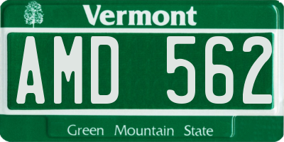 VT license plate AMD562
