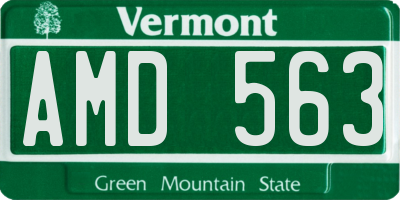VT license plate AMD563