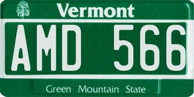 VT license plate AMD566