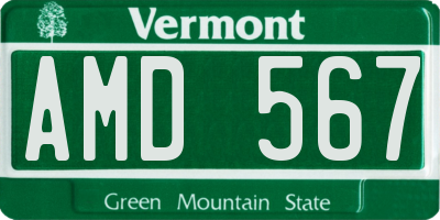 VT license plate AMD567