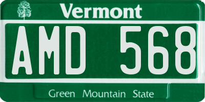 VT license plate AMD568