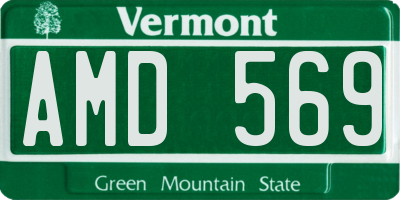 VT license plate AMD569
