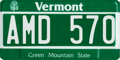VT license plate AMD570