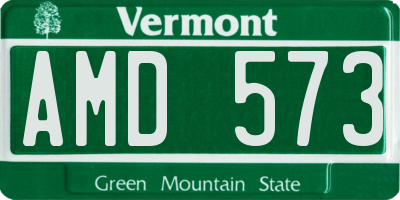 VT license plate AMD573