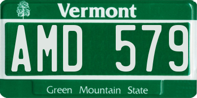 VT license plate AMD579