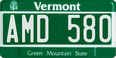 VT license plate AMD580
