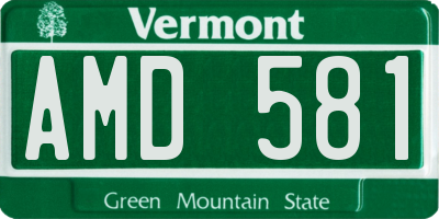 VT license plate AMD581