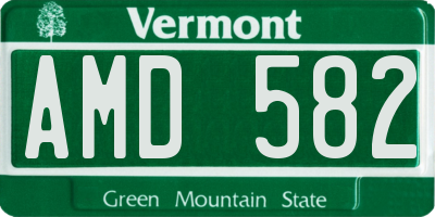 VT license plate AMD582