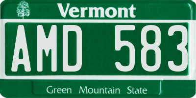 VT license plate AMD583