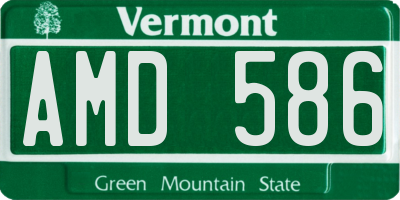 VT license plate AMD586