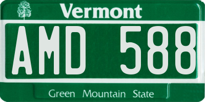 VT license plate AMD588