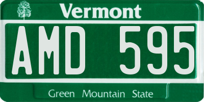 VT license plate AMD595