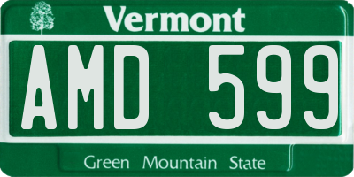 VT license plate AMD599