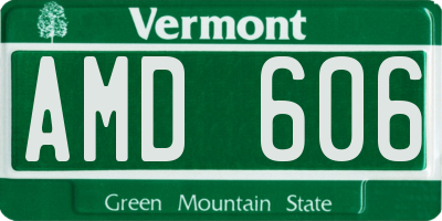 VT license plate AMD606