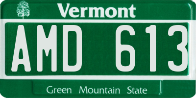 VT license plate AMD613