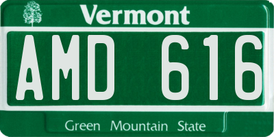 VT license plate AMD616