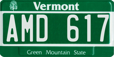 VT license plate AMD617