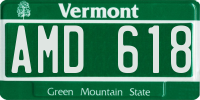 VT license plate AMD618