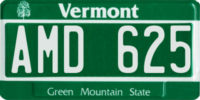 VT license plate AMD625