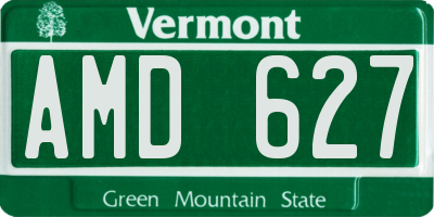 VT license plate AMD627