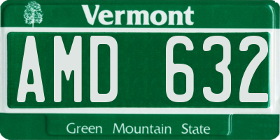 VT license plate AMD632