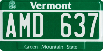 VT license plate AMD637