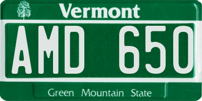 VT license plate AMD650