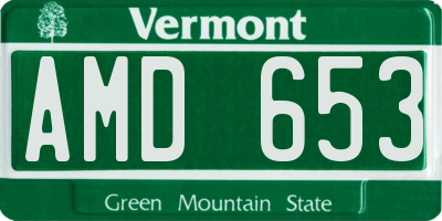 VT license plate AMD653