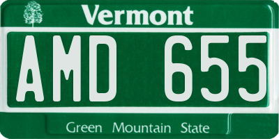 VT license plate AMD655