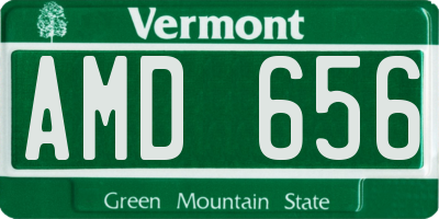 VT license plate AMD656