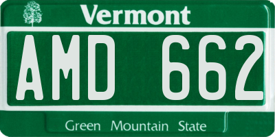 VT license plate AMD662