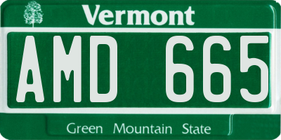 VT license plate AMD665