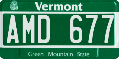 VT license plate AMD677