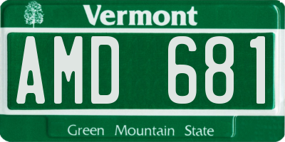 VT license plate AMD681