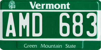 VT license plate AMD683