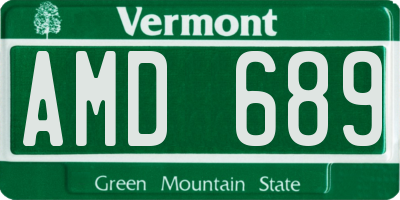 VT license plate AMD689