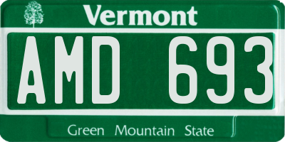 VT license plate AMD693