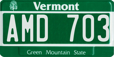 VT license plate AMD703