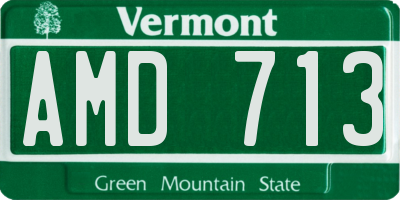 VT license plate AMD713